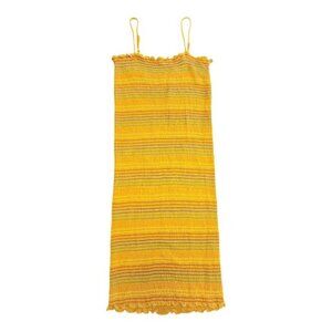 Jrs. Rue 21 Hearts & Hips Large Yellow Bodycon Summer Dress Spaghetti Straps